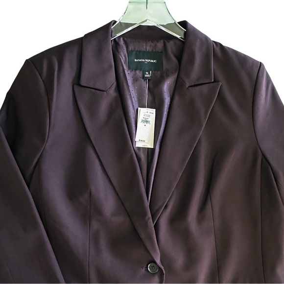 NWT Banana Republic Factory Sculpted Suit Blazer in Midnight Lily Purple Size 16 - Picture 4 of 11